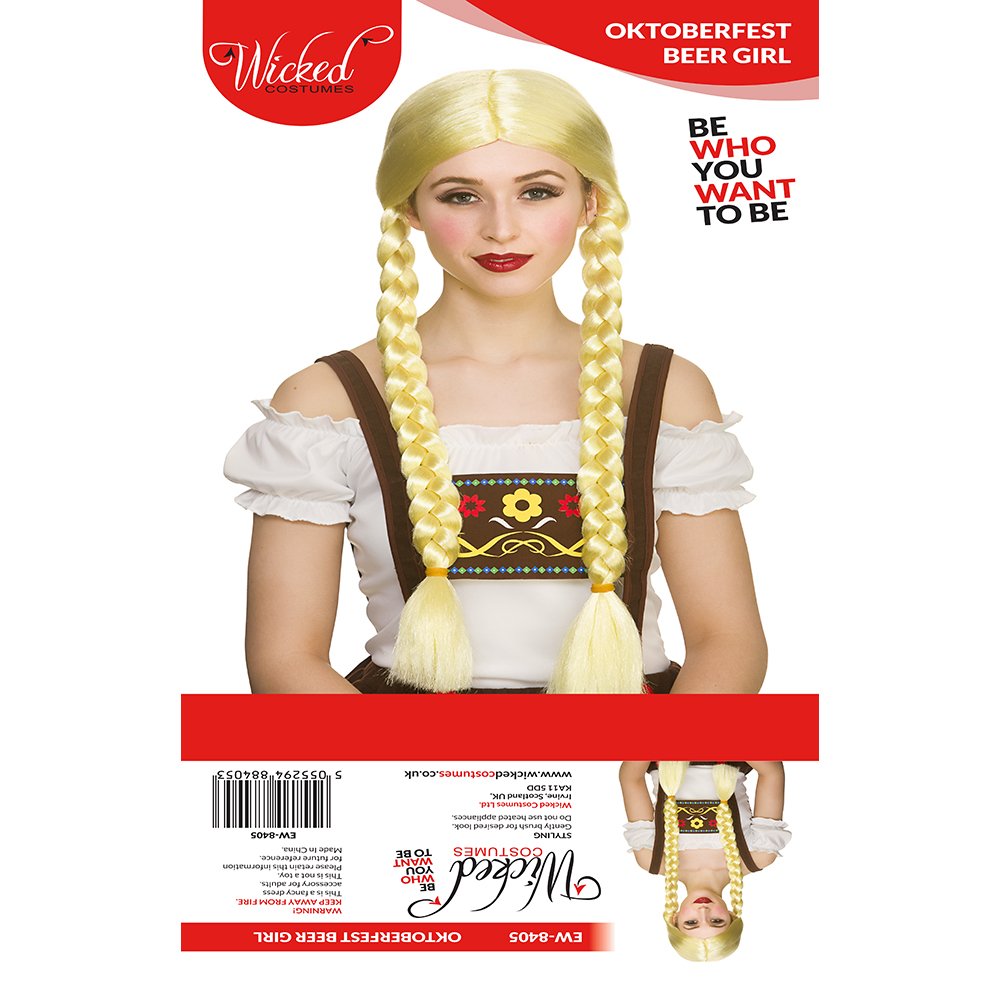 Wicked Costumes Adult Octoberfest Beer Girl Fancy Dress Wig, blonde - Image 2