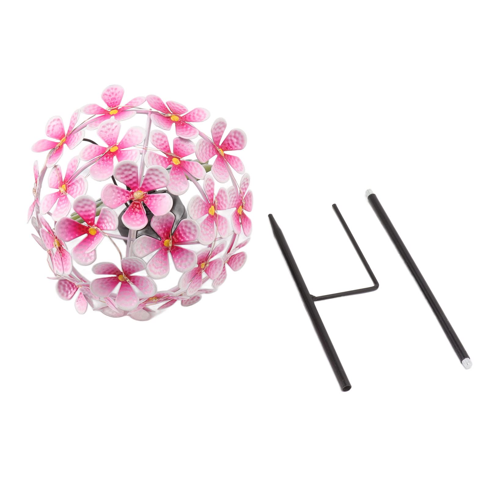 Focket Solar-Gartenleuchte, Wasserdicht, Kabellos, Eisen, Rostfrei, kein Verblassen, Solar-Blumenstecker, Hortensien-Wegeleuchte mit Eingebauter Batterie für Terrassenhof (PINK)