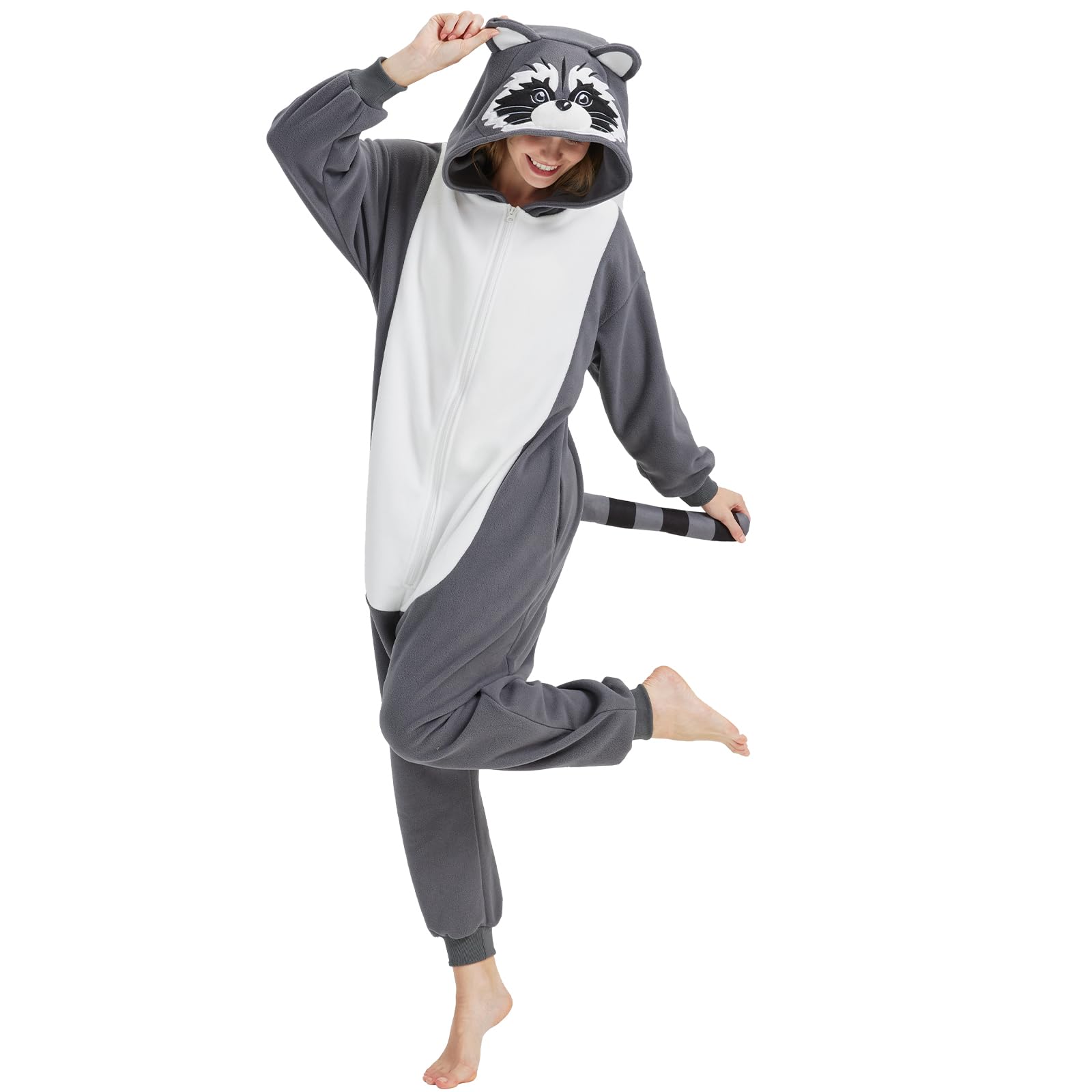 Procione Onesie Adulto Pigiama Halloween Cosplay Carnevale Animale Pigiameria Donna Uomo