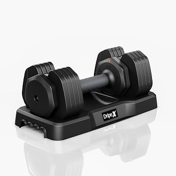 Dripex Adjustable Dumbbells, Dumbbells Set with Non-Slip Handle, Adjustable Weight Plates and Storage Tray, Available Individ