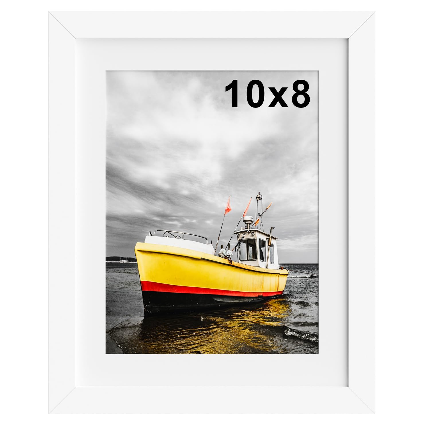 10x8 Photo Frame with Mount, White 8x10 Picture Frame with Perspex Front