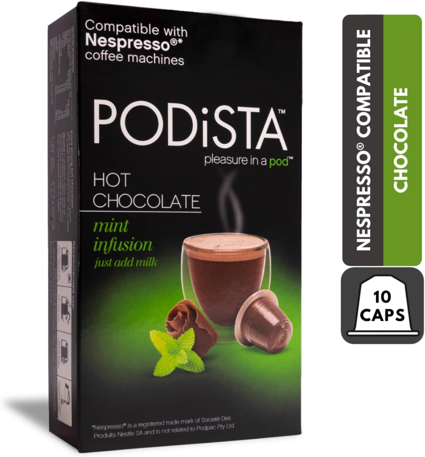 Nespresso Compatible Hot Chocolate Pods (10 pods) (Mint) …