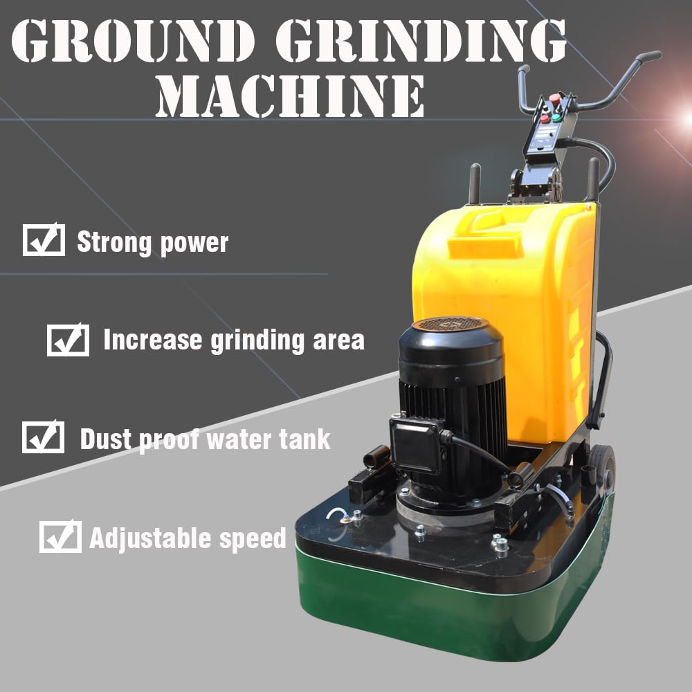 THUXEON 220V Grinding Head Wet And Dry Ground Sander 7.5KW Concrete Floor Grinder Grinding Machine Polishing Machine for Marble Epoxy Floor 1440r/min Speed