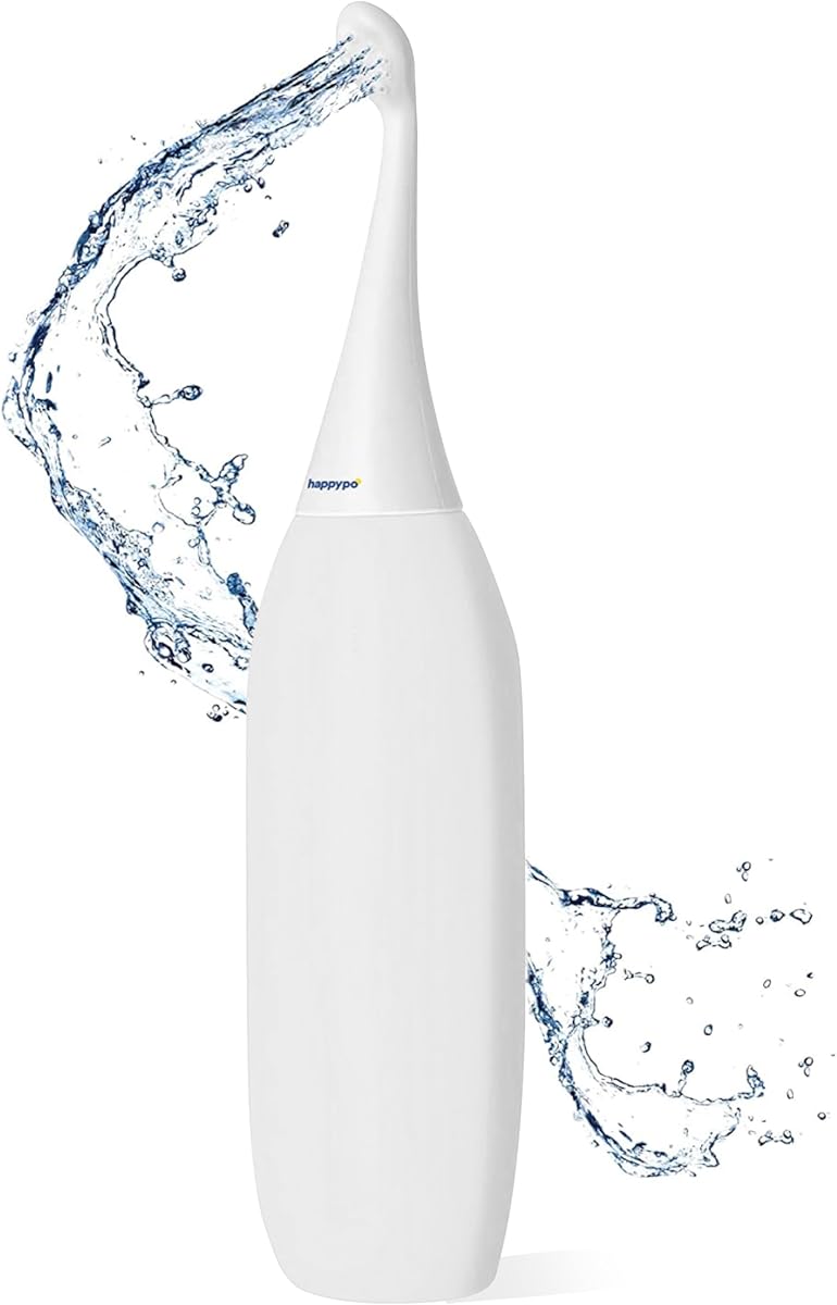 The Original HAPPYPO Travel Bidet - Handheld Bidet for Gentle Cleansing - Portable Hygiene Bottle for Home or Travel - Replaces Wet Wipes and Douche Bottles for Women