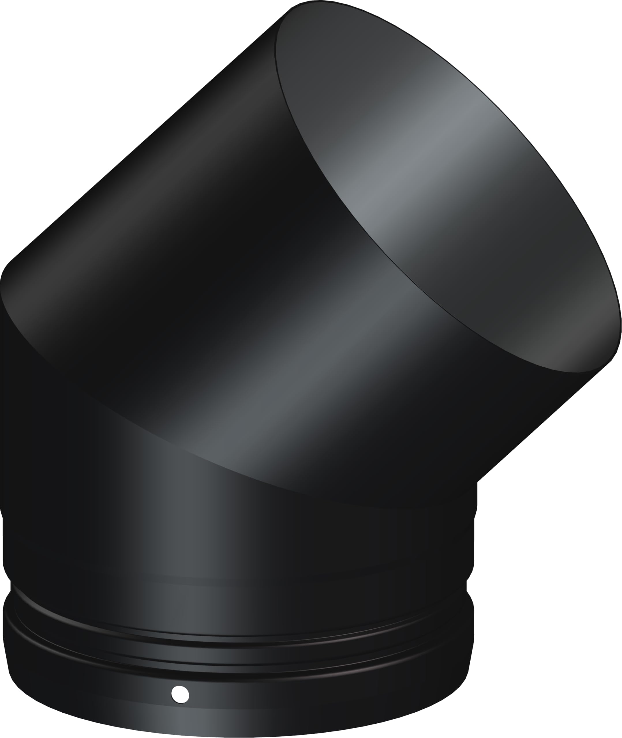 Stovemaestro Black 6" X 45 Degree Bend Vitreous Enamelled Flue Pipe For Wood Burning Stove