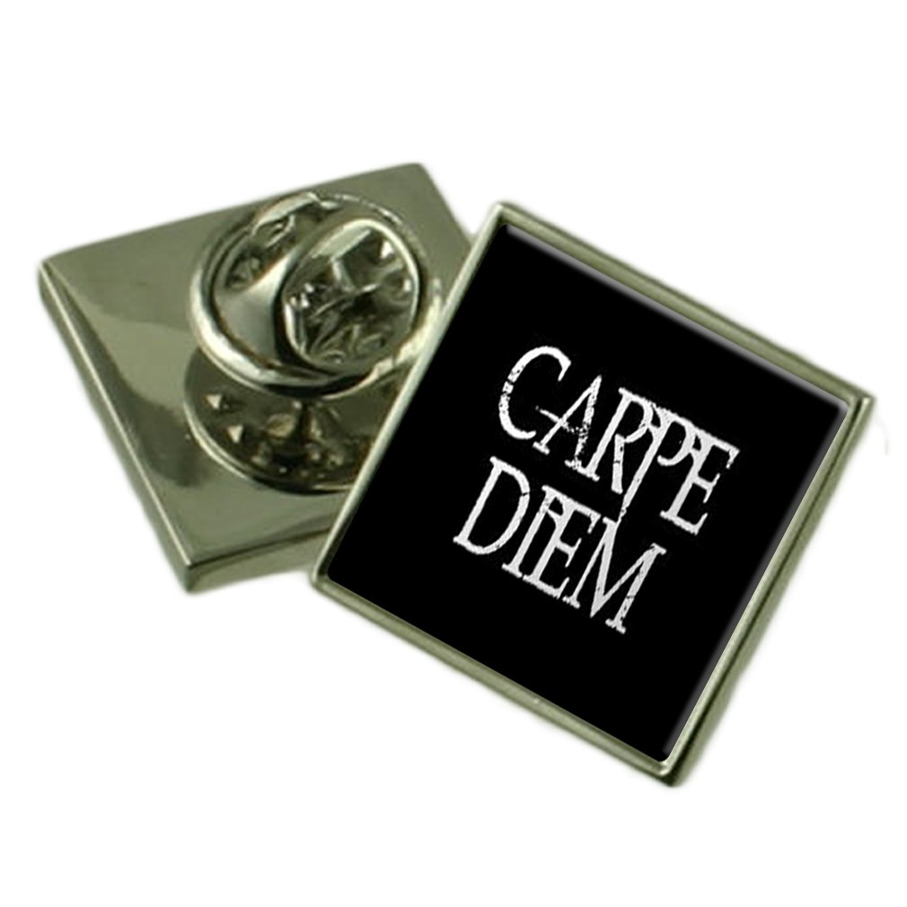 Select Gifts Men's Silver Carpe Diem Latin Lapel Pin Badge Gift Pouch