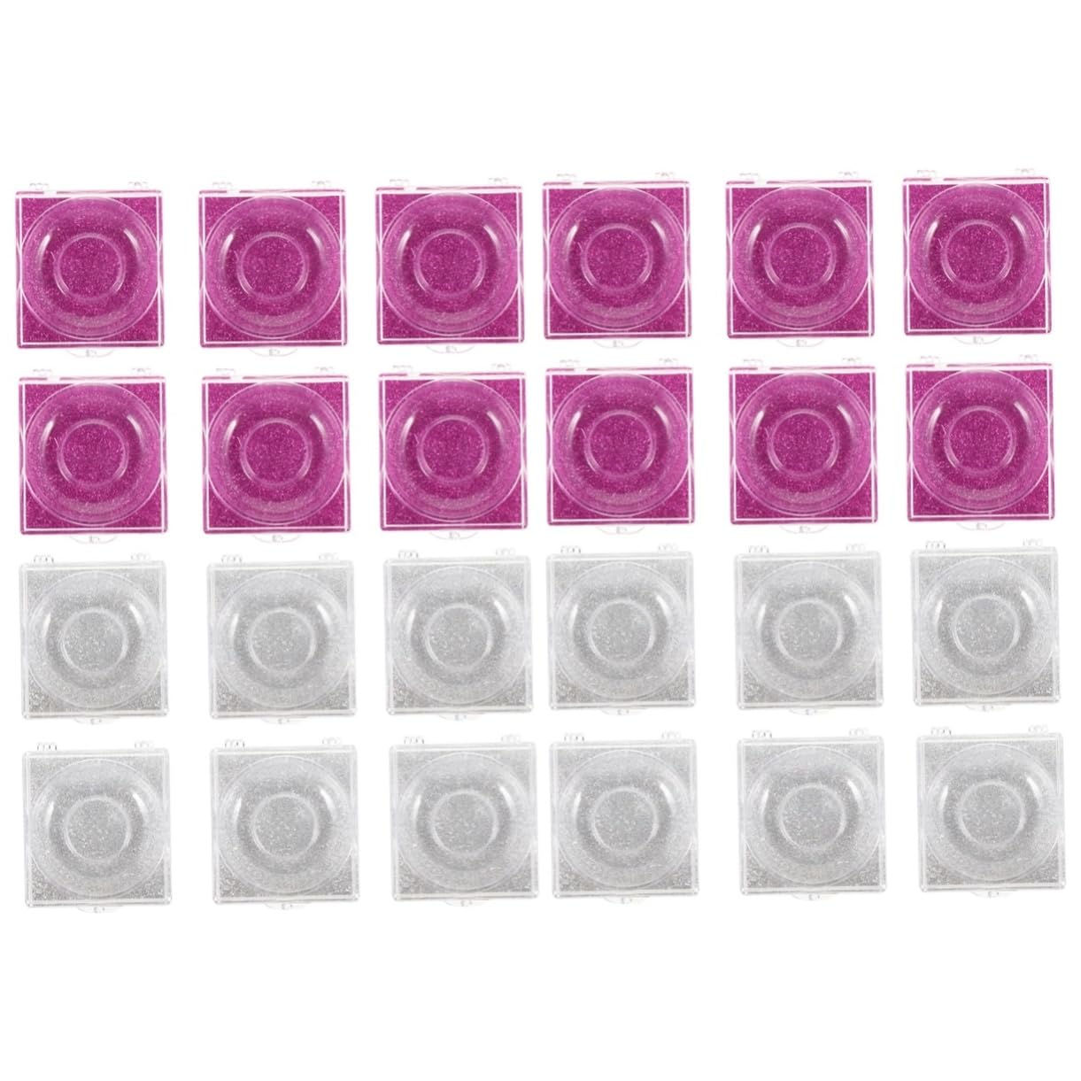 FOMIYES 2sets False Eyelash Case Holder Lash Storage Container for Glitter Lash Tray 12pcs*2
