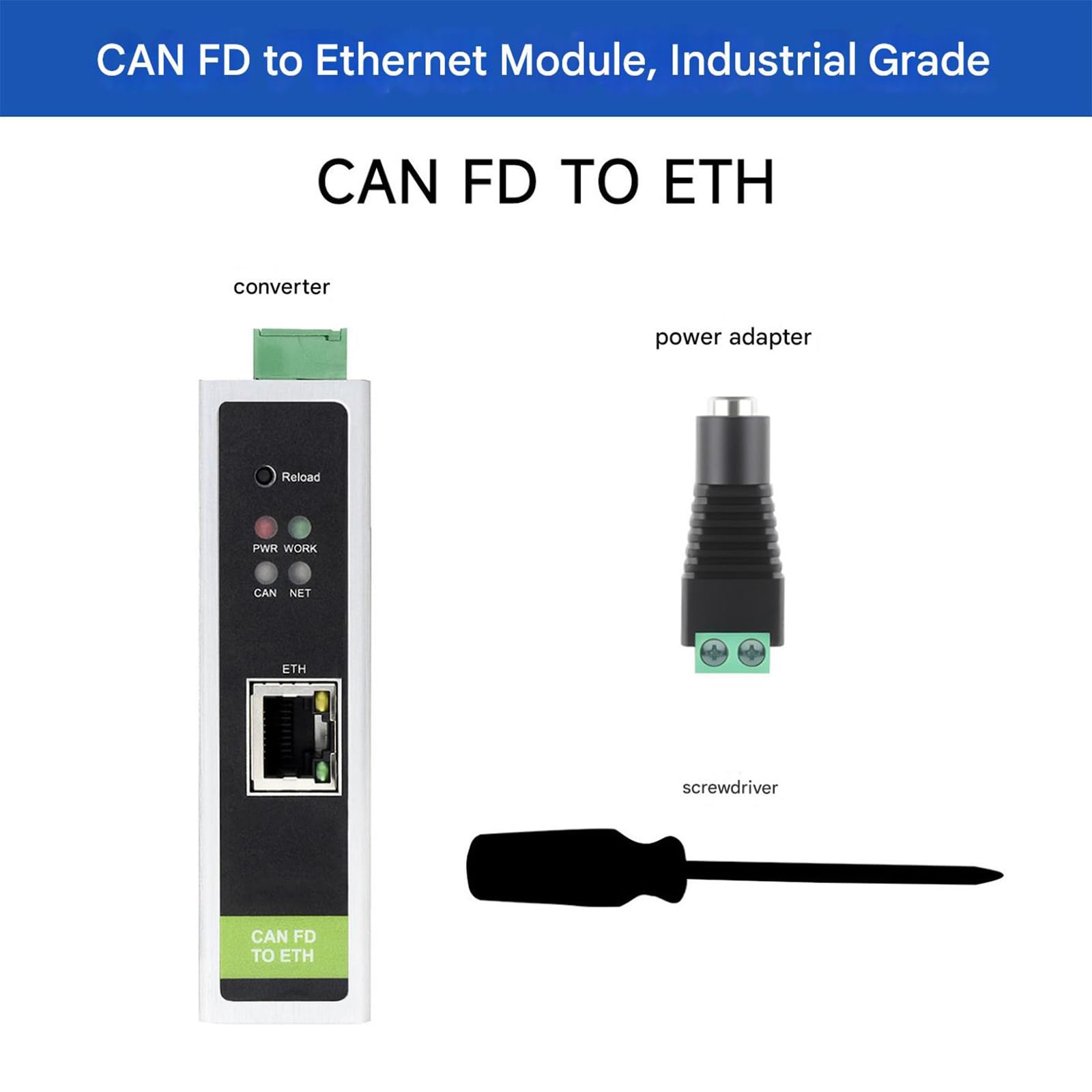 Convertisseur CAN vers Ethernet, adaptateur industriel avec haute vitesse, faible latence et convertisseur de protocoles CAN Modbus