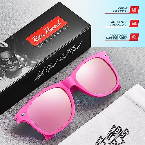 Image of Retro Rewind Kids Sunglasses for Boys Girls Age 3-12 - Shatterproof UV400 Toddler Children Sun Glasses