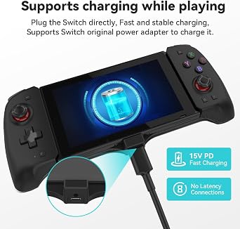 senwoo Switch Controller for Switch/OLED, One-Piece Joypad Controller Replacement for Switch Pro Controller, Switch Controllers Remote with Adjustable TURBO and Dual Motor Vibration (black)