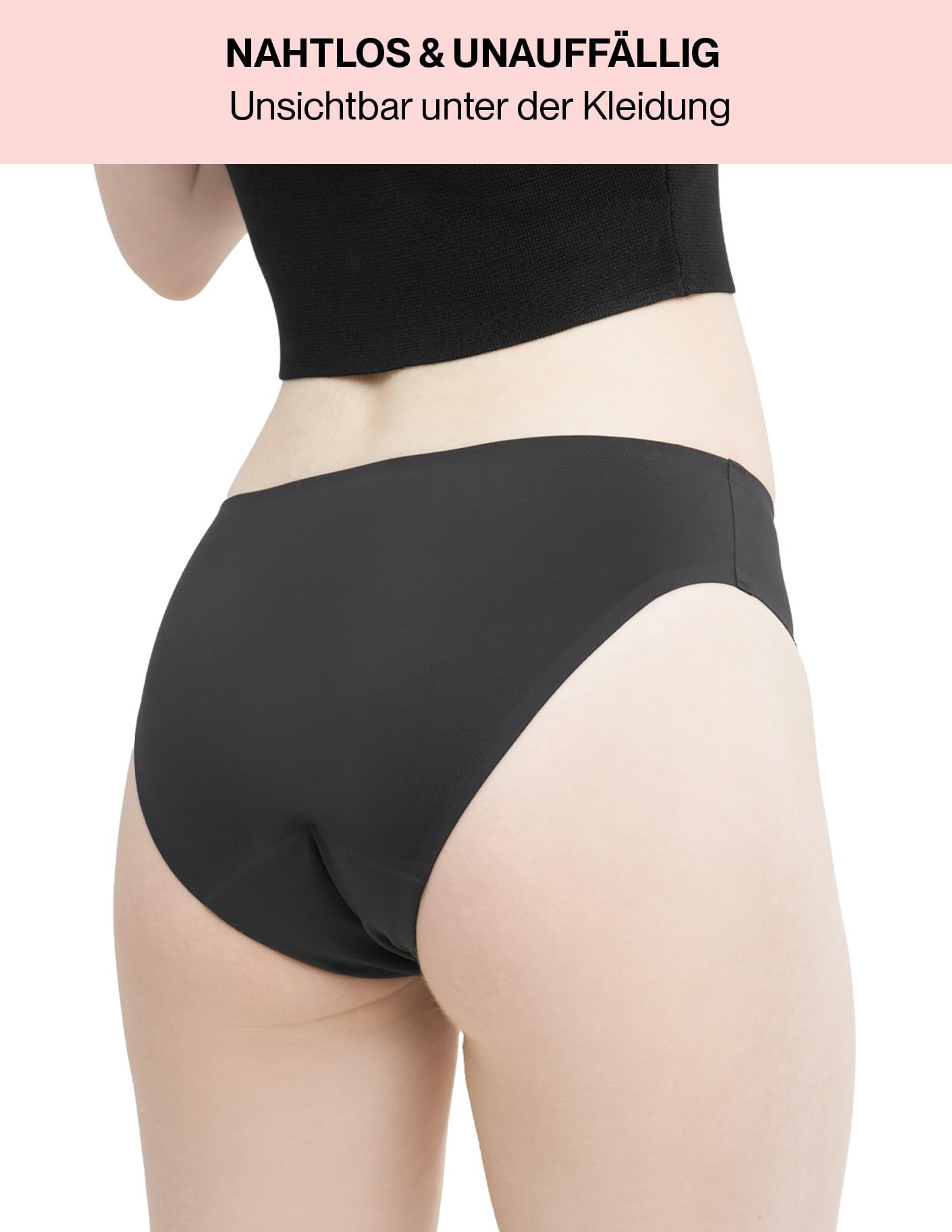 Perioden Unterwäsche 2er Set - mittlere bis leichte Blutung/bis zu 3 Tampons - Bequeme Periodenslips Damen nahtlos saugstark auslaufsicher geruchshemmend - ohne Biozide - S / 36