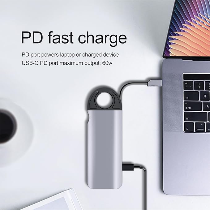 Hub USB C 10 en 1 con Cable Oculto y Diseño de Anillo, 4K HDMI/VGA miniatura 6