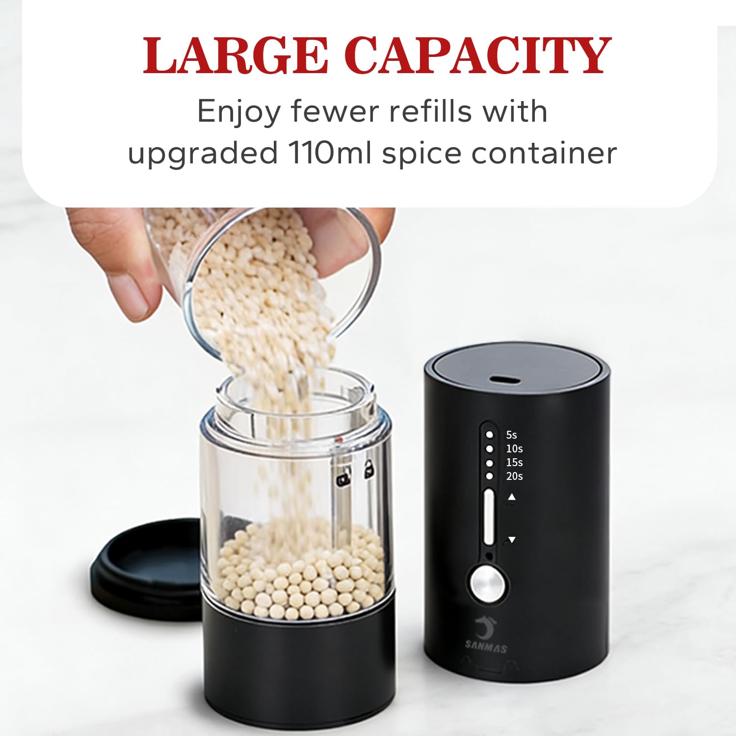 SANMAS Electric Salt & Pepper Grinder Set -2