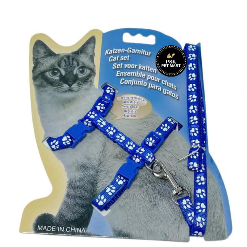 PSK PET MART Nylon polyester H shape retractable rope for pet shop pet accessories small cats harness Pack of 1 Random color PSK PET MART Nylon polyester H shape retractable rope for pet shop pet accessories small cats harness Pack of 1 Random color