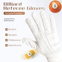 Vista 2 de CRICAL Guantes de billar Competición Árbitro Guantes Blanco 2PCS Billar Billar Cómodo Accesorios Profesionales