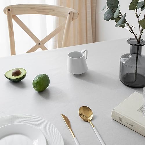 Miniatura 3 de Mantel para mesas rectangulares con borlas, revestimiento impermeable de vinilo TPU, cubierta de mesa con respaldo de arpillera de lino y algodón