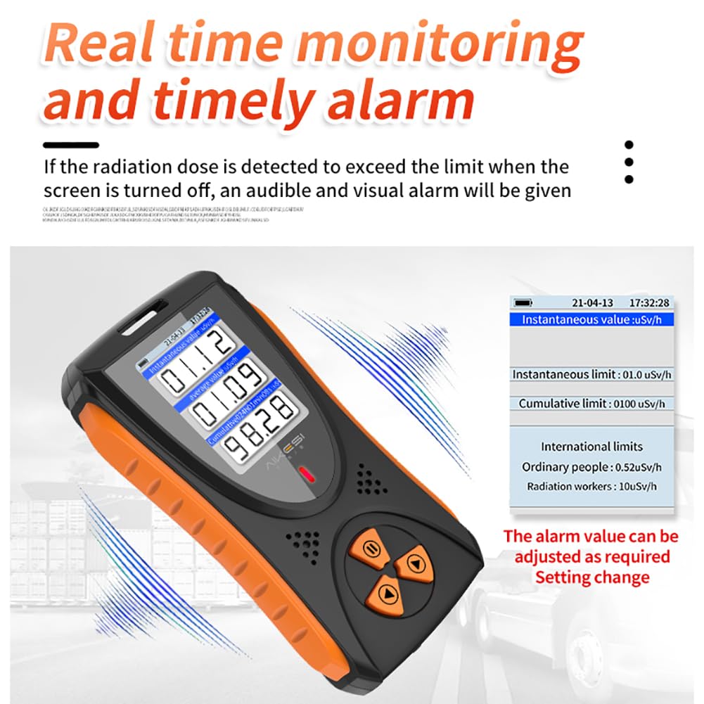 NOGRAX Detector de radiación Nuclear Contador Geiger, Monitor Profesional de Rayos X Beta Gamma, Dosímetro de radiación Personal con Pantalla LCD, Probador de radiación Nuclear en Tiempo Real