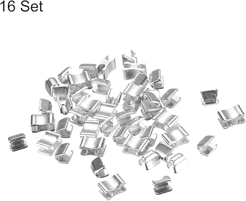 Miniatura 3 de uxcell 16 juegos de retenedores deslizantes de cremallera de latón, 10 tapones superiores en forma de U y cierres inferiores en forma de H de