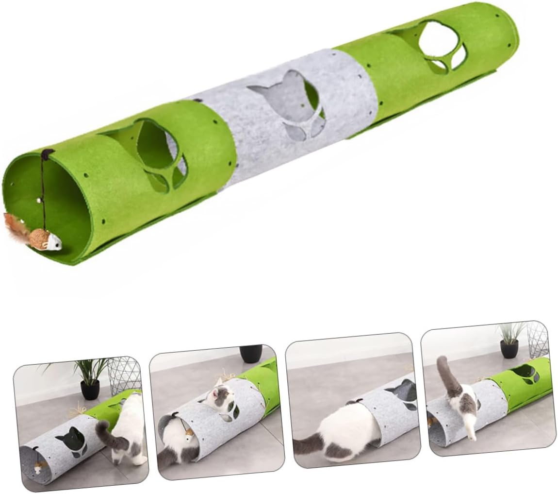1set Cat Tunnel Mats Interactive Felt Cat Toys for Indoor Play for Kittens and Pets Easy Assembly and Disassembly