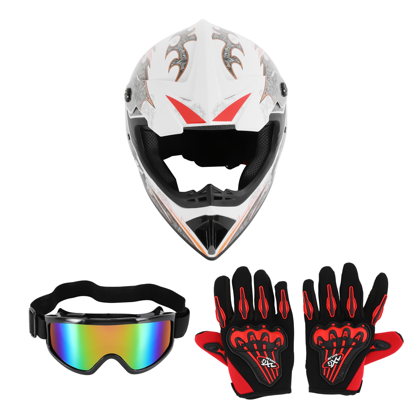 Zestaw kasków motocrossowych | Kask offroad ATV Downhill do motocykla, crossbike offroad, enduro Sport, wytrzymały kask integralny