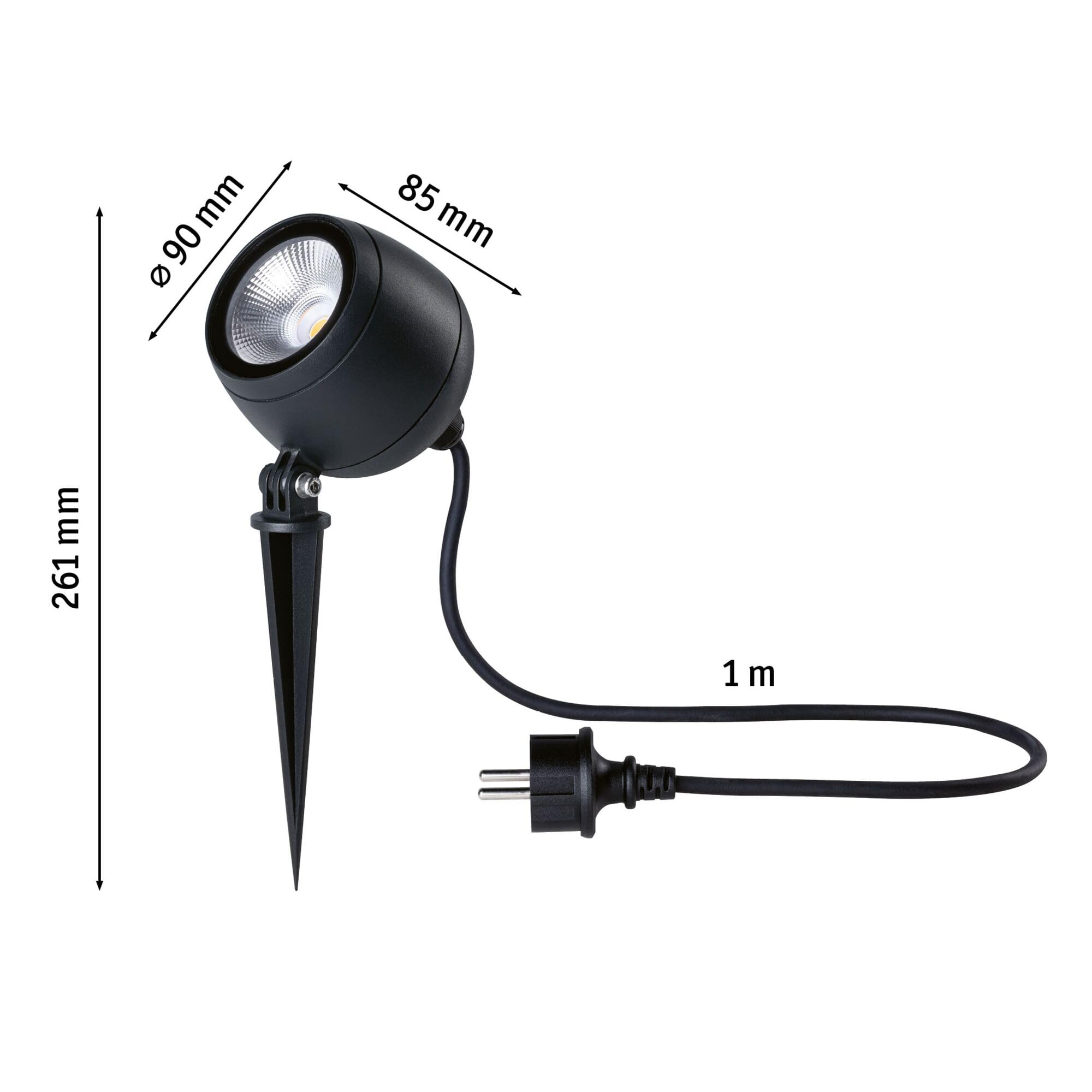 Paulmann 94776 LED reflektor ogrodowy Kikolo IP65 8W 500lm 261mm antracyt aluminium/tworzywo sztuczne 3000K 230V oprawa zewnętrzna