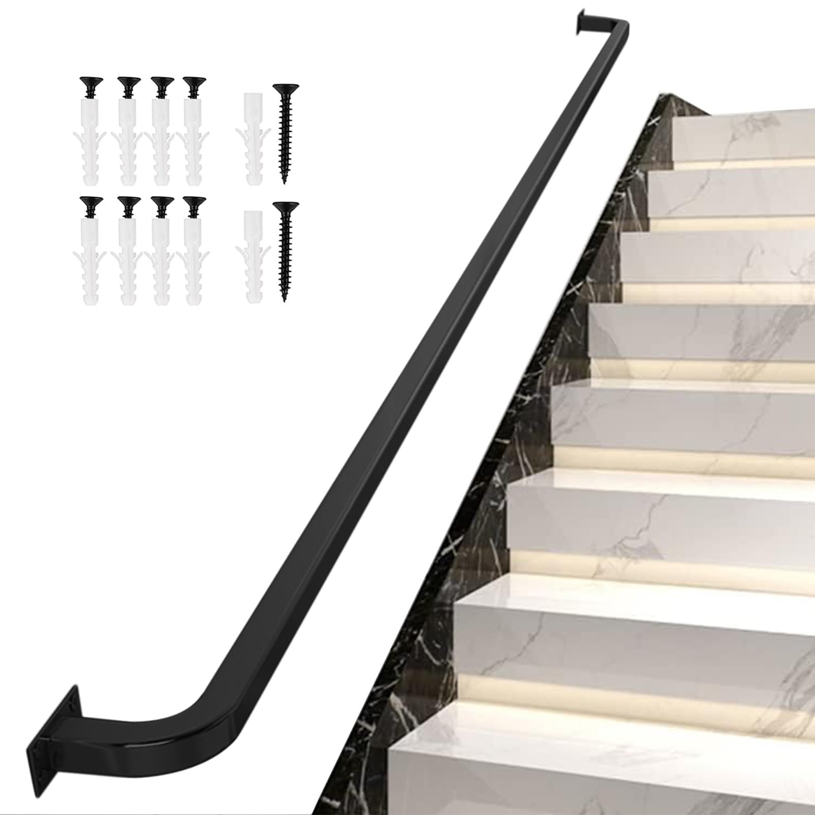 Rampe d'escalier en métal pour sécuriser les marches des enfants et seniors à domicile