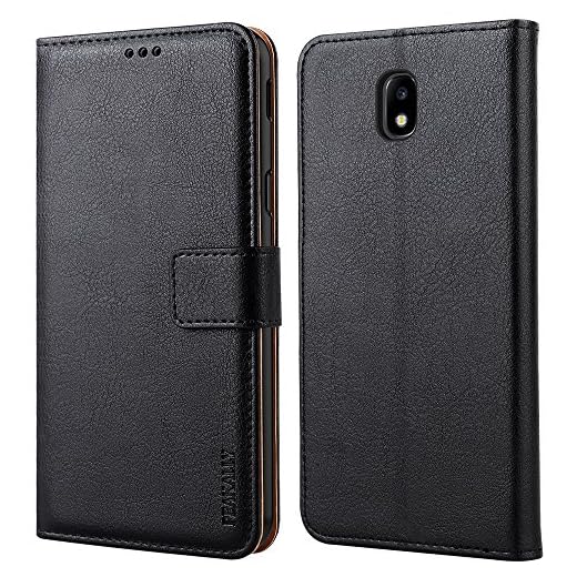 Peakally Samsung Galaxy J5 2017 fodral, premium PU-läder flip plånbok fodral för Samsung Galaxy J5 2017 5,2 tum [kortplatser] [kickstand] [magnetisk stängning] – svart