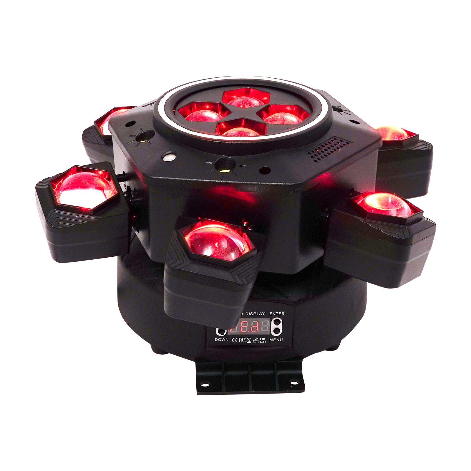 120 W, ruchoma głowica LED z pilotem zdalnego sterowania, światło imprezowe, oświetlenie dyskotekowe, dmx512, aktywowany dźwiękiem, efekt świetlny z 6 ramionami światła, do baru DJ-a, na