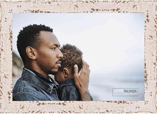 Miniatura 4 de Marco A4 blanco rústico de casa de campo  Marco de madera de 8.25 x 11.75 pulgadas  Marco de fotos A4 de madera Shabby Chic para obras de arte o