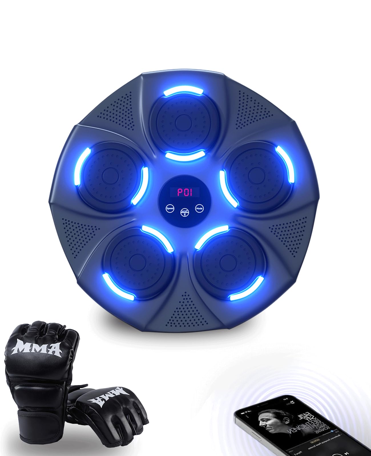 Music Boxing Machine for Adults, Boxing Machine Wall Mounted Music with Gloves, Boxing Music Workout Machine for Home, Indoor and Gym