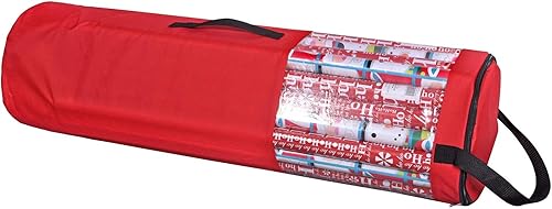 Miniatura 8 de ProPik Bolsa de almacenamiento de papel de regalo, organizador de papel de regalo de Navidad, almacena hasta 24 rollos de 40 pulgadas, poliéster