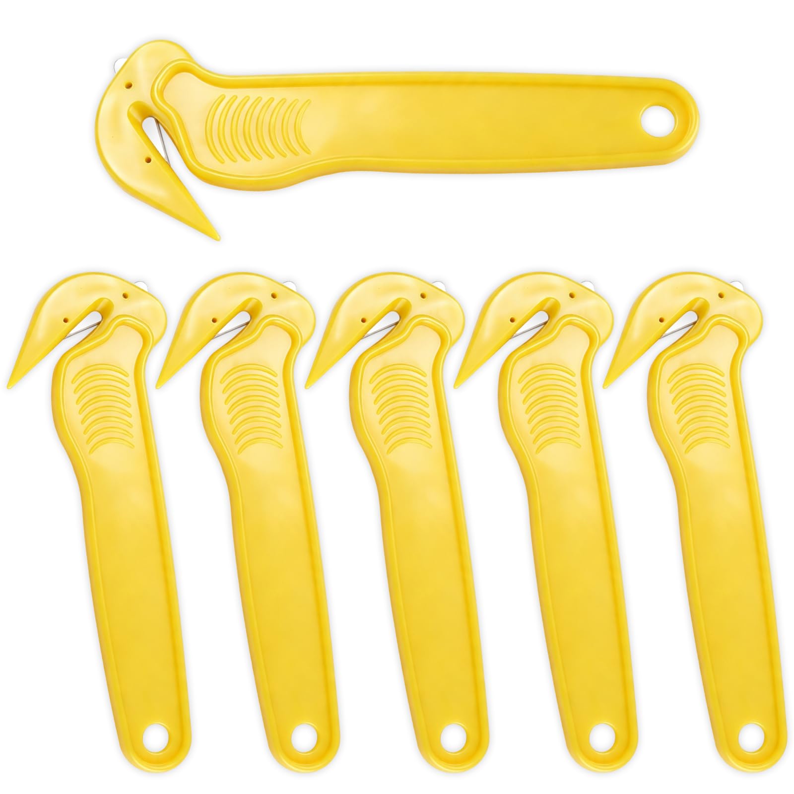 6pcs Yellow Box Cutter, Box Opener Tool for Warehouse, Cardboard, Packaging