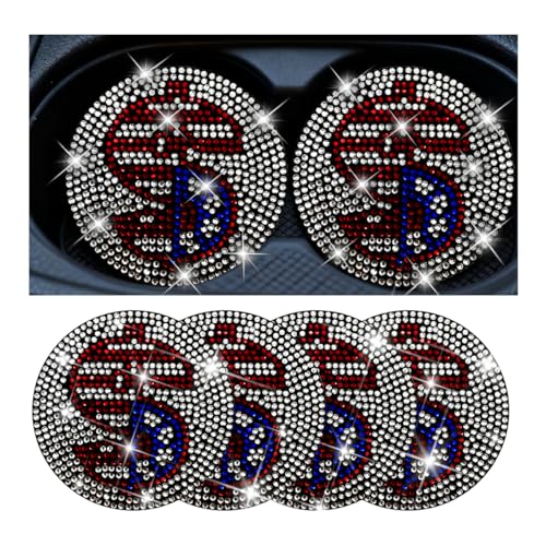 Bling Car Portavasos 4 Piezas 2.75 Pulgadas Cristal Puntos miniatura 1