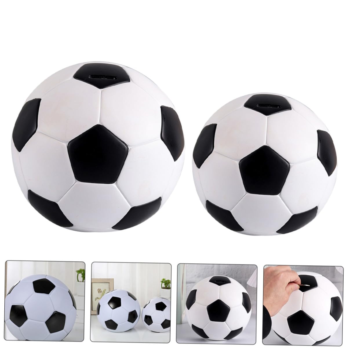 Salvadanaio a Forma di Pallone, Decorativo, 2 Pezzi in Vinile
