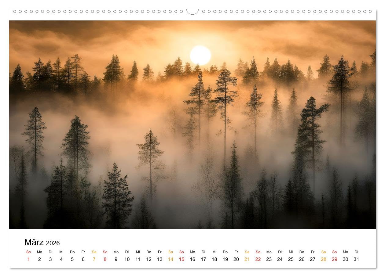 Mystischer Nebel (hochwertiger Premium Wandkalender 2026 DIN A2 quer), Kunstdruck in Hochglanz: Lassen Sie sich von der Poesie der Natur verzaubern. (CALVENDO Natur)