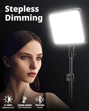 UBeesize 2 Pack LED Video Light Kit, Photography Lighting, 13 Studio Lights with 65 Tripod Stand and Phone Holders, Podcast Lighting for Video Recording,Tiktok,YouTube