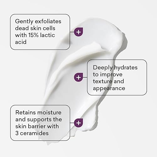 Miniatura 4 de AmLactin Crema reafirmante de crepé - Crema corporal de 12 onzas con 15% de ácido láctico - Exfoliante e hidratante para piel crepey seca