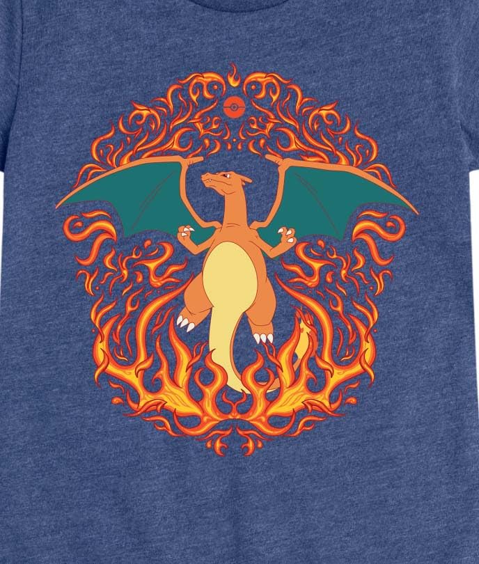 Pokémon - Charizard Fire Ornamental - Girls Fitted Short Sleeve T-Shirt3