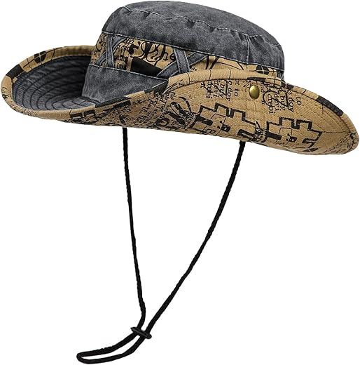 TAGVO Trendy Unisex Fisherman Hat, Classic Cowboy Hat Letters Sun Hat Wide Brim, Foldable Boonie Hat Adjustable Summer Hats Outdoor Hats Visor Men Women