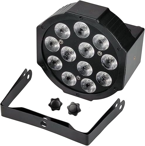 Miniatura 6 de Luces de fiesta portátiles DJ discoteca luces, 12x18w RGBW 4in1 Led Par Light DMX512 Disco Iluminación DJ luz teñida fácil de usar y luces vibrantes