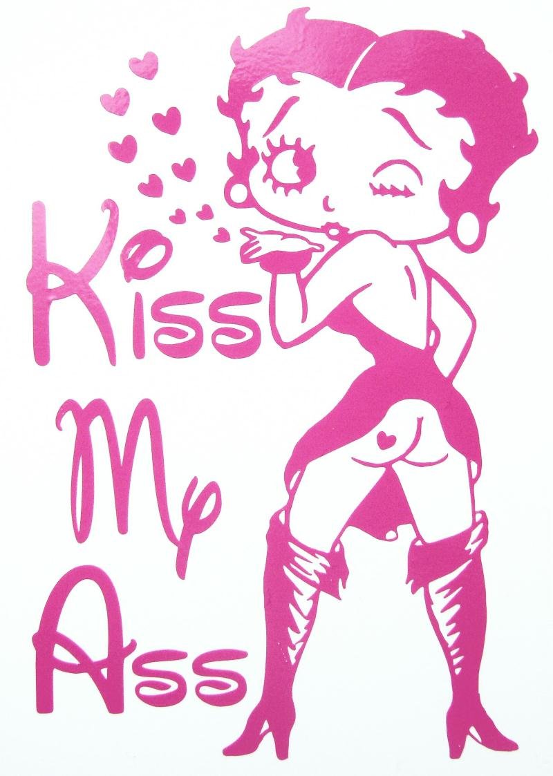 BETTY BOOP KISS MY ASS CAR DECAL,STICKER,CAR GRAPHIC