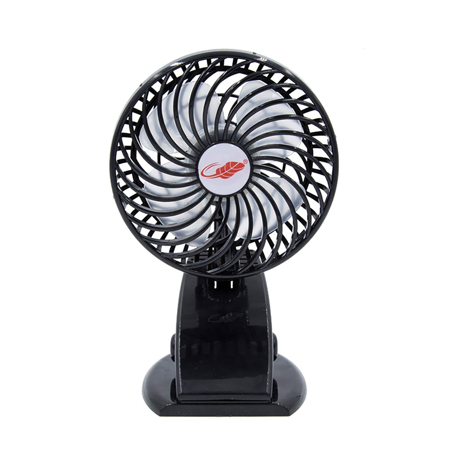 QUZOC Portable Hand Held Small Clip-On USB Fan for Stroller/Outdoor/Desk, Quiet and Strong 3-Speed Adjust Mini USB Powered Fans with Rechargeable Battery(black)
