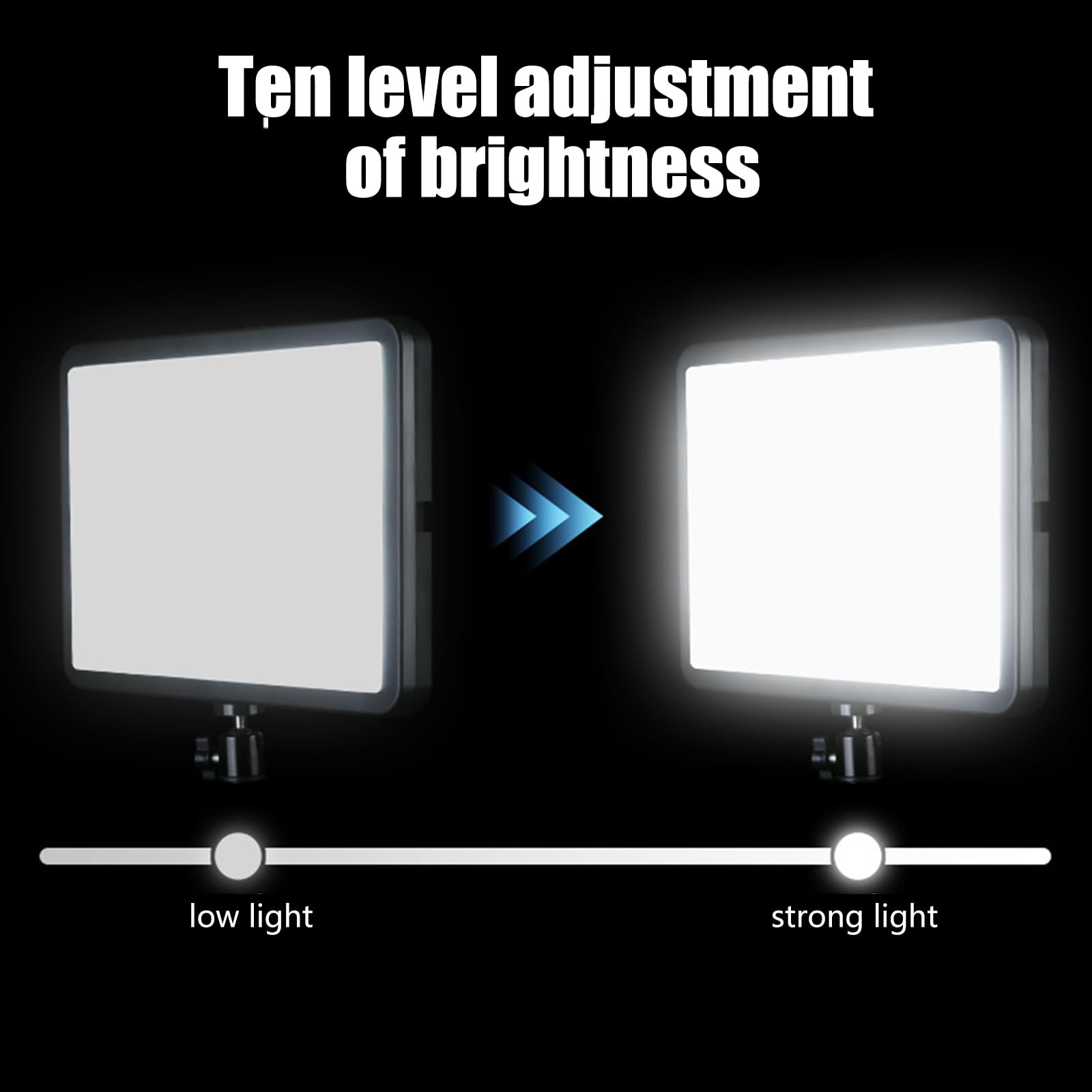 Pannello di illuminazione morbida portatile 10 livelli di oscuramento 3 modalità di luce con supporto treppiede da 1/4 di pollice per fotografia e creazione di video Pannello luminoso per fotografia