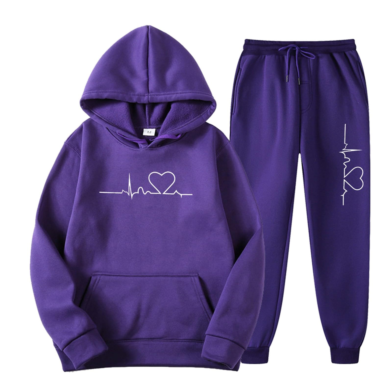 Donna Tuta Sportiva Set Completo Felpa con Cappuccio e Jogging Pantaloni | Completi Larghi Comode Tinta Unita Set Felpata in Pile Elastico Caldo Tracksuit Casa Casual Da Ginnastica con Tasche Morbido