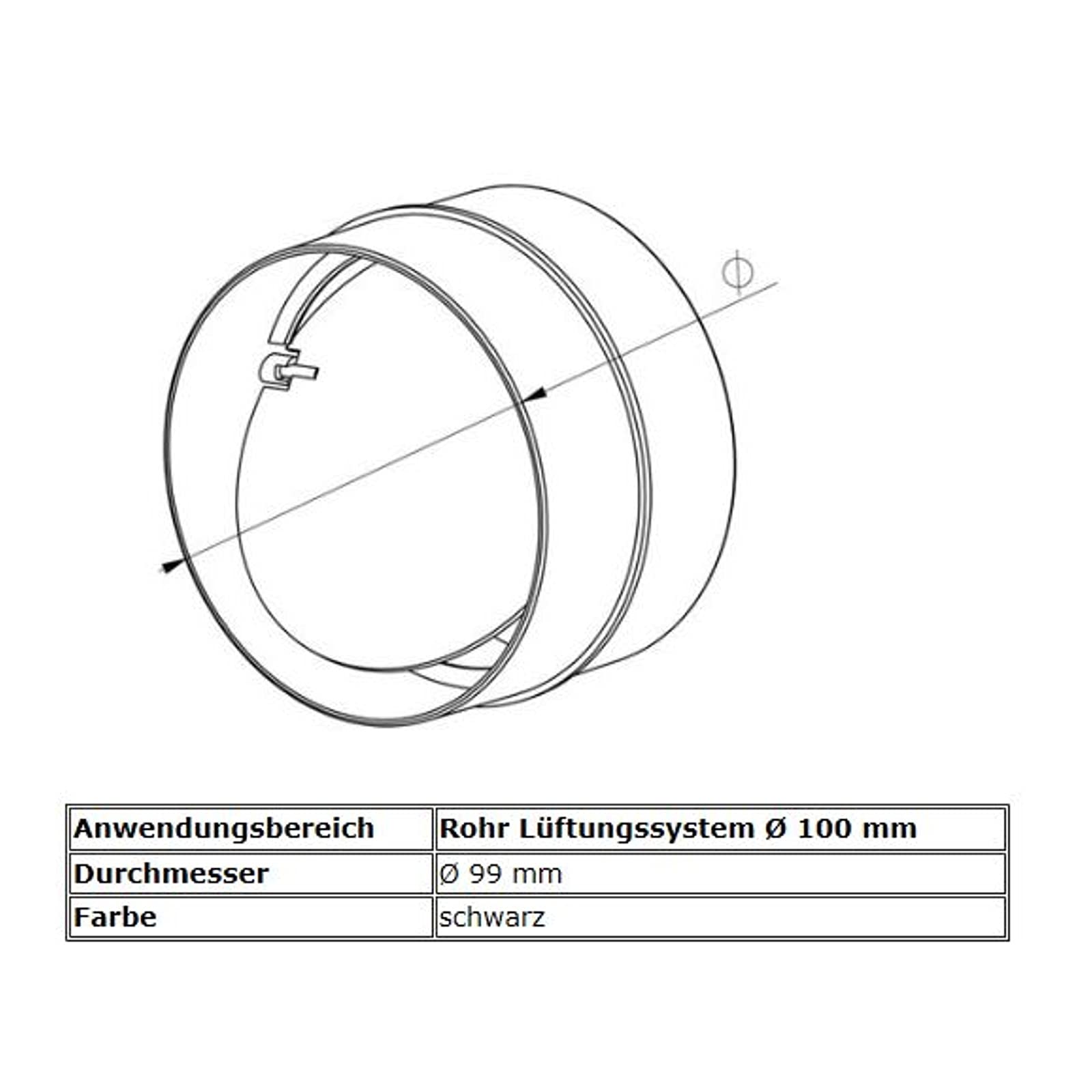 Steinberg14 PVC Verbinder 100mm Weiß - Ohne Rückstauklappe Für Lüftung