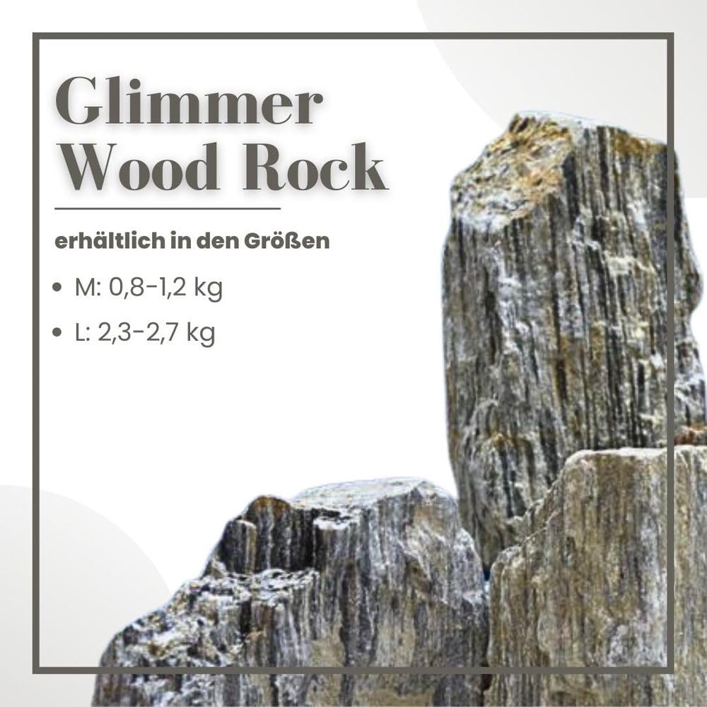 Acquario Glimmer Wood Rock in grigio e Glimmer effetto 2,3 – 2,7 kg Roccia N. 47