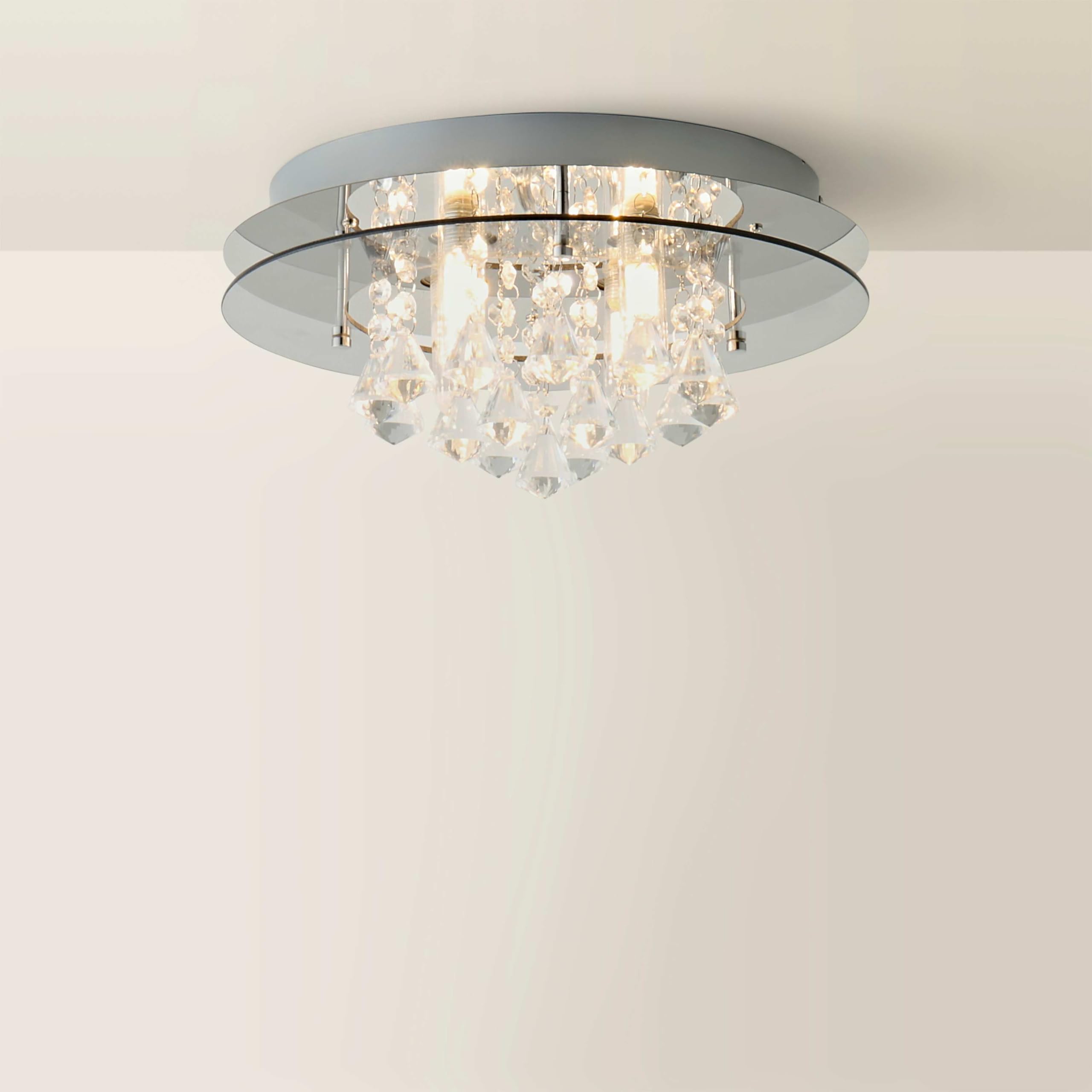 Modern 2 Tier Halo Design Tinted Glass K5 Jewel Ceiling Light | Chandeliers, Home Décor & Improvement Essential