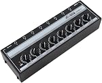8-Channel Amplificateur d'écoute, amplificateur audio stéréo métal portable avec 12V Adaptateur d'alimentation, Amplificateur audio maison pour Studio et Stage
