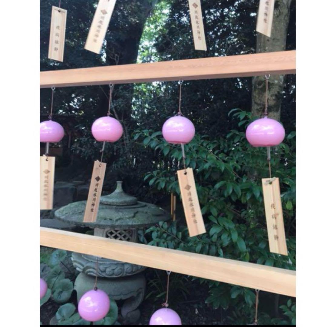 数量限定品  川越氷川神社 縁結び風鈴 硝子紫 川越氷川神社⛩️ 縁むすび風鈴🎐 約2000個の江戸風鈴が飾られ