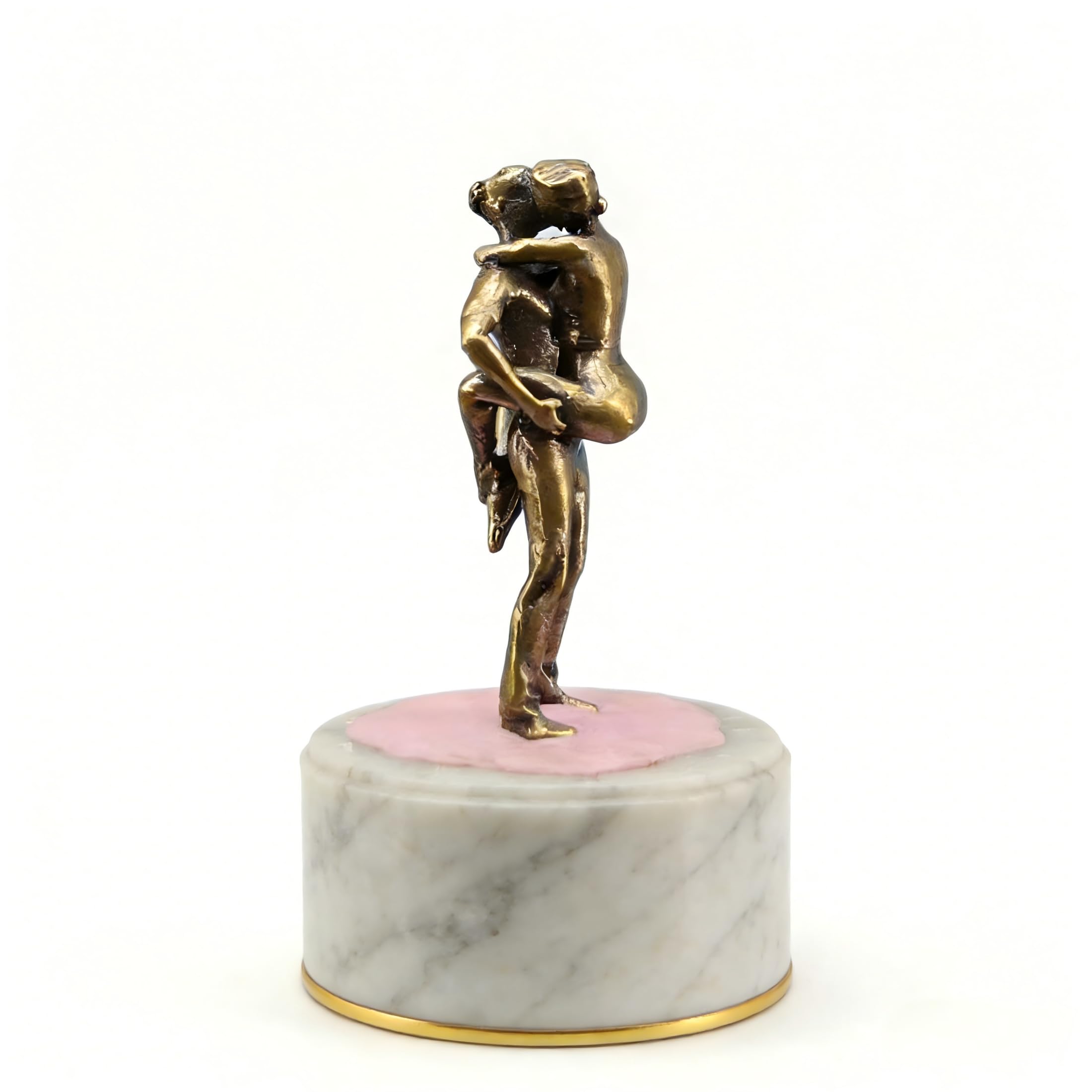 Sculpture de couple en laiton massif aux finitions d'art